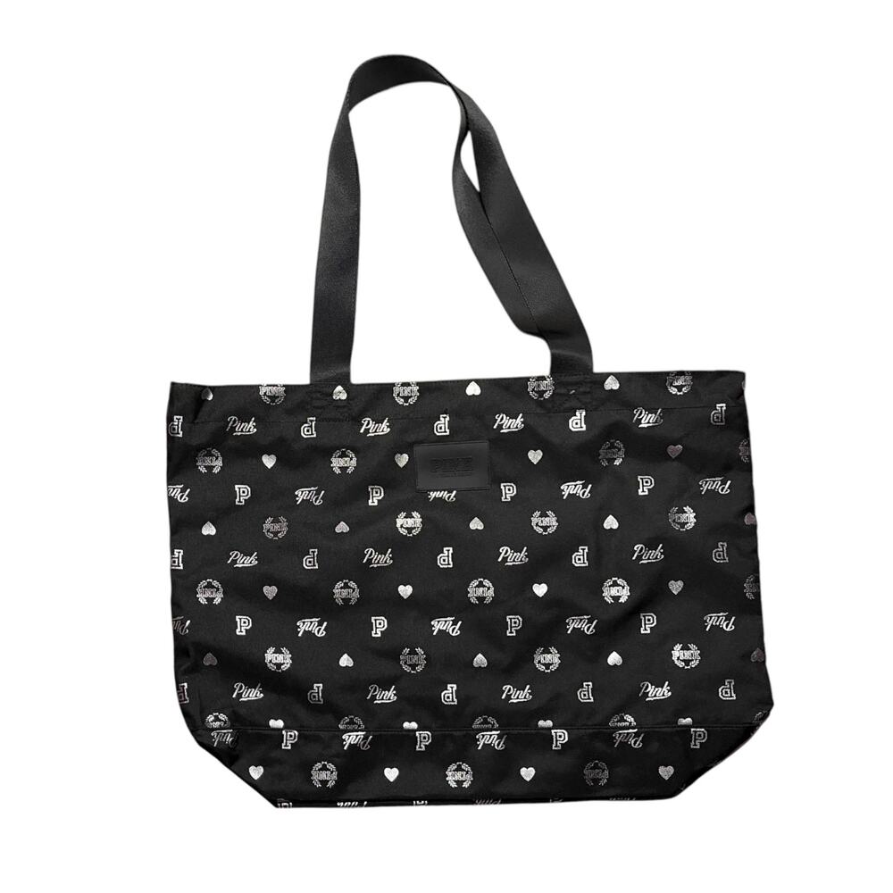 Victoria's Secret PINK Black and Silver Logo Tote Pink Friday Special Edition